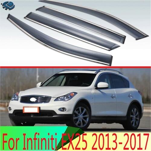 For Infiniti EX25 2013-2017 Plastic Exterior Visor Vent Shades Window Sun Rain Guard Deflector 4pcs
