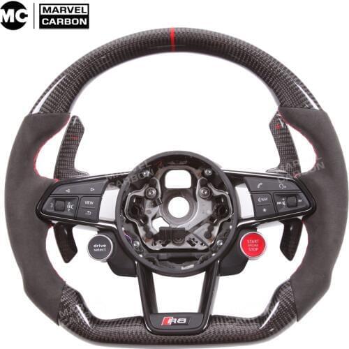 100% Real Carbon Fiber Steering Wheel for Au-di S1、S3、S4、S5、S6、S7、S8、TTS、SQ5、SQ7 RS3、RS4、RS5、RS6、RS7、TTRS、RS Q3、R8