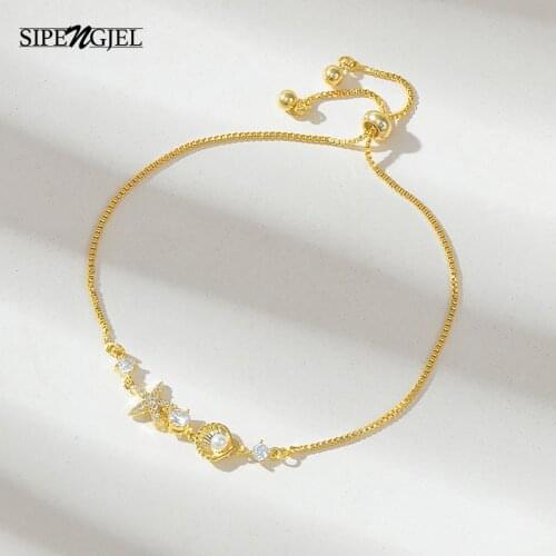 SIPENGJEL Fashion Starfish Pearl Bracelet Summer Gold Bracelets For Women Jewelry 2021