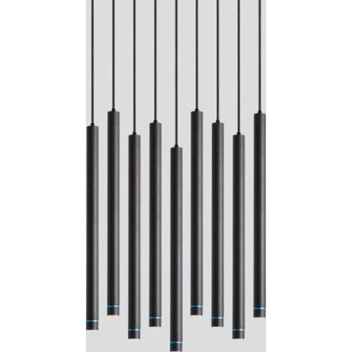 Dimmable LED Pendant Lamp Long Tube downlight Island Dining Room Shop Bar Decoration Cylinder Pipe Lights Cord Pendant Lamps