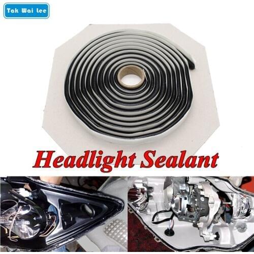 Tak Wai Lee 1X 4M Black Butyl Rubber Glue Headlight Sealant Retrofit Reseal Hid Headlamps Taillight Shield Glue Tapes for Car