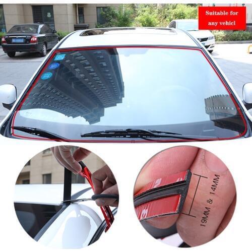 2M Car Sealing Strips Auto Seal Protector Sticker Windshield Edge Roof Rubber Seal Noise Insulation Accessories Window Sealant