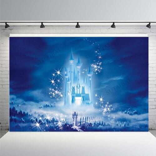 Winter Castle Custom Frozen Backdrop Photographic Child Birthday Party Decoration Baby Photography Background Vinyl