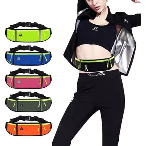 KoKossi Waterproof Running Waist Bag Canvas Sports Jogging Portable Outdoor Phone Holder Belt Bag Women Men Fitness Sport