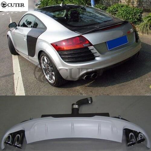 TT TTS style Rear bumper lip diffuser exhaust pipes For Audi TT body kit 08-14