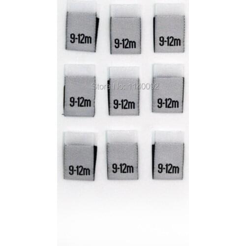 Kids size labels/New Baby clothing size tag/NB 0-3m 3-6m 6-9m 9-12m 12-24m 24m size labels/custom garment label 100 pcs a lot