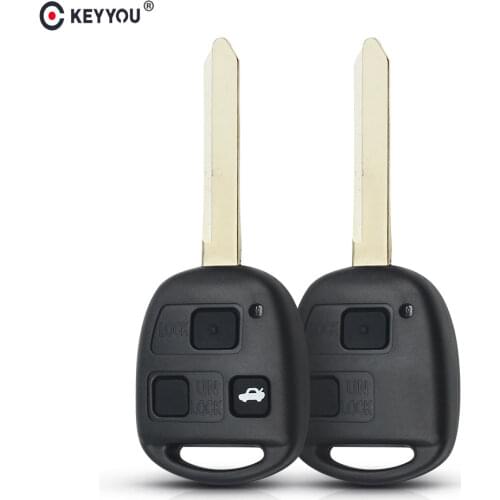 KEYYOU 2/3 Buttons Replacement Fob Remote Key Shell Case Cover TOY47 Blade For Toyota Yaris Avensis Corolla RAV4 Echo Camry