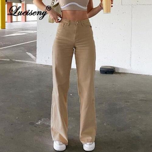 LUEISENY Loose Jeans For Women High Waist Stretch Wide Leg Femme Trousers Casual Comfort Denim Mom Pants 2021 Washed Jean Pants