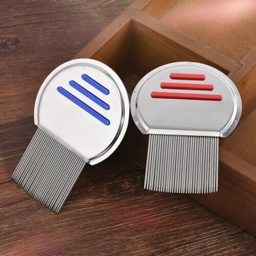 1 new stainless steel pet cleaning comb, combing cat and dog lice, fine tooth flea escape handle, cleaning brush pet supplies