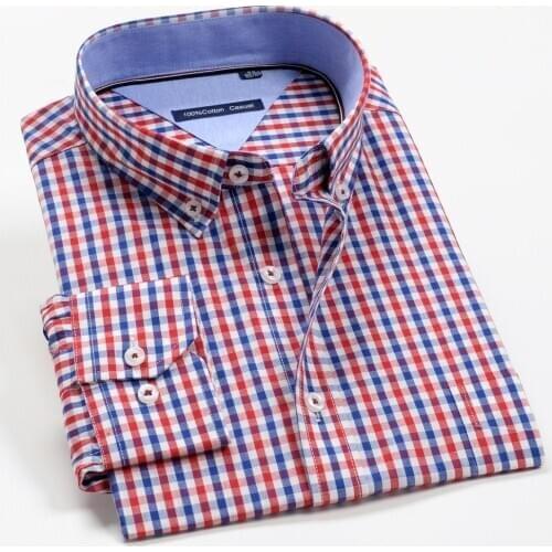 10 Colors Mens Plaid Long Sleeve Shirt Business Casual Loose and Straight Office Shirt Male Brand Plus Size 7XL 8XL 9XL 10XL