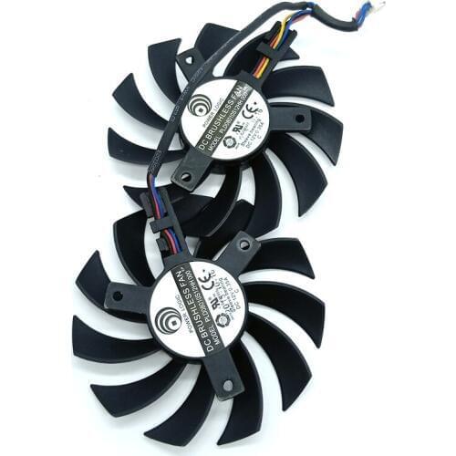 2pcs/pair Pld08010s12hh 000 4-Wire Smart Graphics Temperature Control Fan Pitch-Row 39mm Straight Diameter 75mm