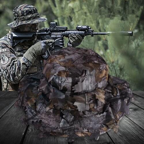 3D Real Tree Leaf Hunting Cap Fishing Hat Camouflage Hunting Hat with Bionic for Outdoors Camping Hiking