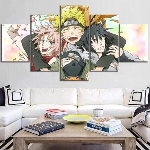 5 Piece Wall Art Canvas Anime Manga Ninja Prints Figure Naruto Posters And Pictures Living Room The Wall Decoration Paintings