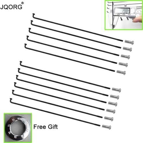 56 Pieces A Lot Diameter 2.0 mm Cylinder Body J-bend Mountain Bike Spokes 45# Steel Matearial Black Color Bicycle Spokes