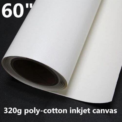60"*18m Water resistant 320gsm premium matte polyester cotton blend canvas