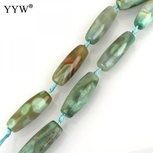 8PCs/Strand Natural Tibetan Agates Dzi Beads Special Green And Brown Best Quality Fit Bracelet Necklace Lucky Jewelry For DIY