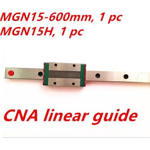 Free shipping 15mm Linear Guide MGN15 600mm linear rail way + MGN15H Long linear carriage for CNC X Y Z Axis
