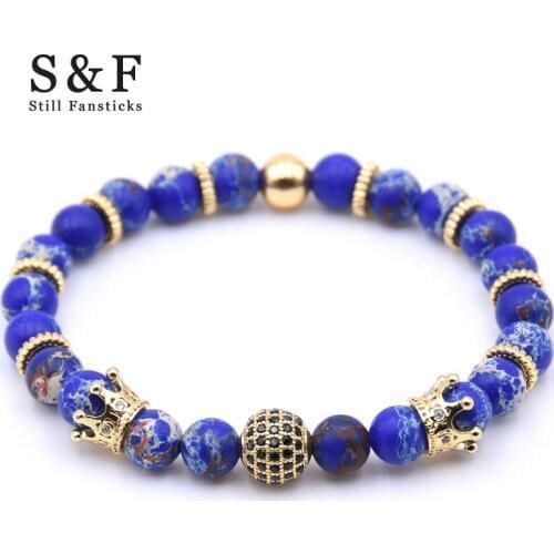 Crown Bracelet Stone Beads Bracelets For Women Jewelry Men Pulseira Masculina Feminina Erkek Bileklik Pulsera Hombre Mens 2018