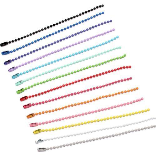 1Pack 12CM length Colorful Ball Bead Chains Fits KeyRing/Key Chain/Dolls/Label Hand Tag Connector DIY Jewelry Making