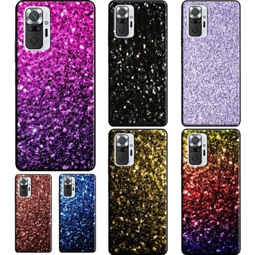 Aqua Blue Rainbow GLITTER SPARKLES For Xiaomi Redmi Note 9 Pro 10 7 8 9S 8T Cover For Redmi K40 9 9C 9A 7A 8A 9T Phone Case