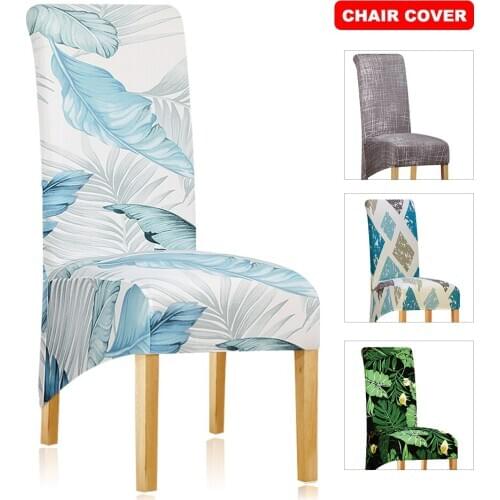 Printed Elastic Long Back Chair Cover Europe Style Seat Covers XL Size Stretch Chair Covers Hotel Party Banquet Home Christmas