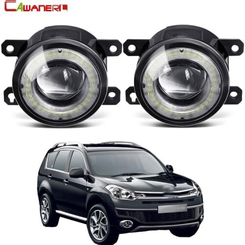 2 Pieces Car Front Bumper LED Fog Light Assembly Angel Eye Daytime Running Light DRL 30W 8000LM 12V For Citroen C-Crosser