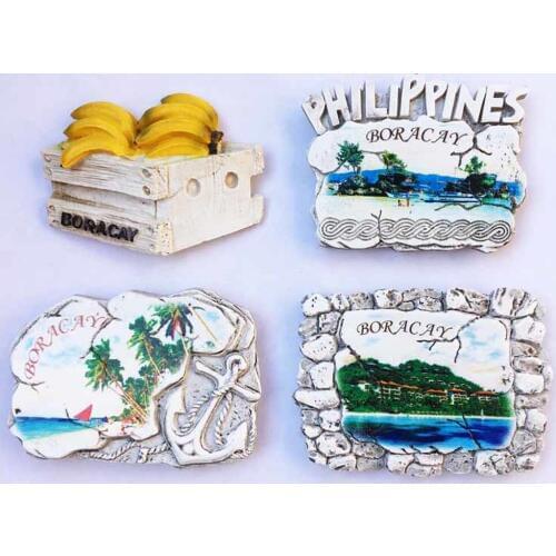 Philippine Boracay Fridge Magnets 3D Resin Hand-painted Banana Travel Tourism Souvenirs