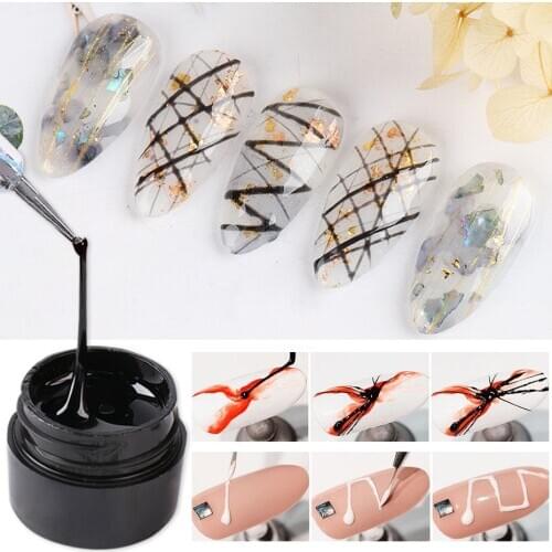 6ml Nail Spider Gel 3D Silk Creative Web Line Drawing Polish Elasticity Point Soak Off Nail Art Gel Varnish Manicure LY1615-2