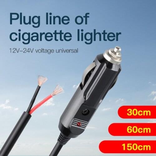Male Plug Cigarette Lighter Outlet + Eyelet Terminal Spring Power Supply Cord 12V 18AWG Cable Fused DC Power 12 24 Volt
