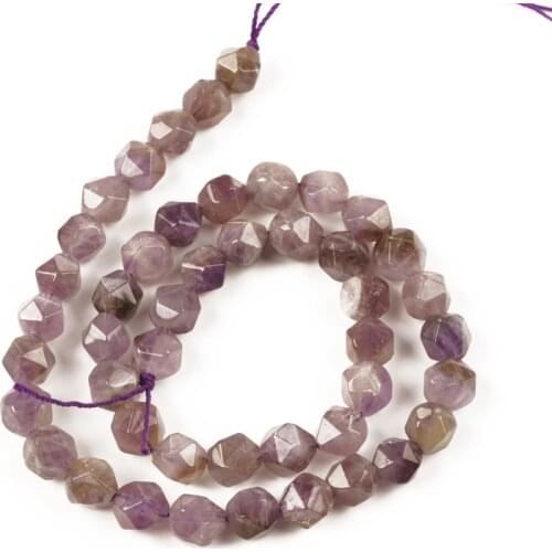 Wholesale Faceted Purple Crystal Amethysts Beads Natural Stone Loose Beads 8mm for Jewelry Making DIY Bracelet Accessories