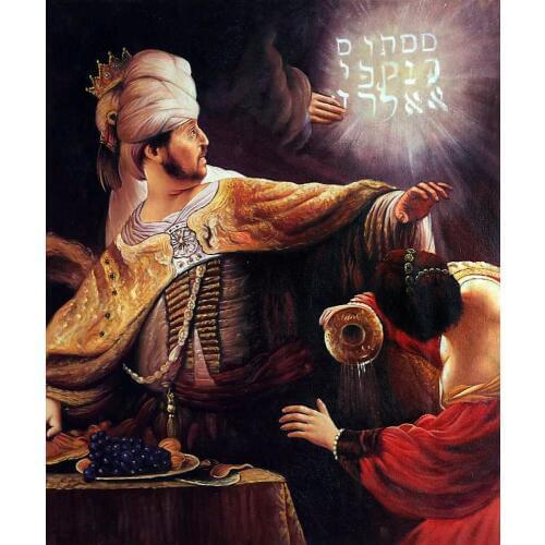 Portrait artwork Belshazzars Feast (detail) Rembrandt van Rijn oil Painting Canvas Art Reproduction High quality hand painted