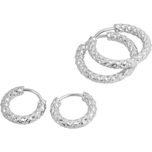 KOFSAC 2021 Fashion Silver Color Earrings For Women Simple Cute Geometric Round Ear Hoop Jewelry Girl Party Accessories Gifts