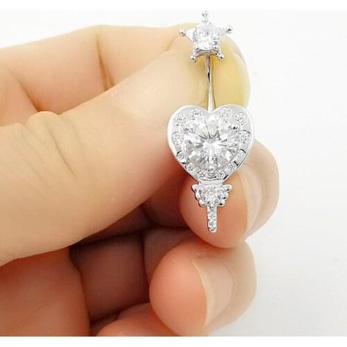 925 sterling silver Belly Button Rings Clear CZ Navel Rings Belly Rings Belly Piercing
