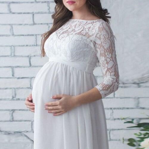 Pregnant Women Lace Sheer Maternity Elegant Gown Shoot Bohemian Style Maternity photography Maxi Dress Photography Props