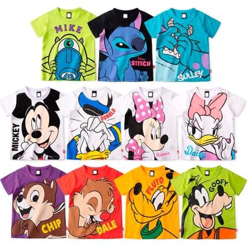 Summer Short Sleeve Cartoon Minnie Disney T-shirt Childrens Short Sleeve White T-Shirt Baby Children Cotton Top Girls' Clothing