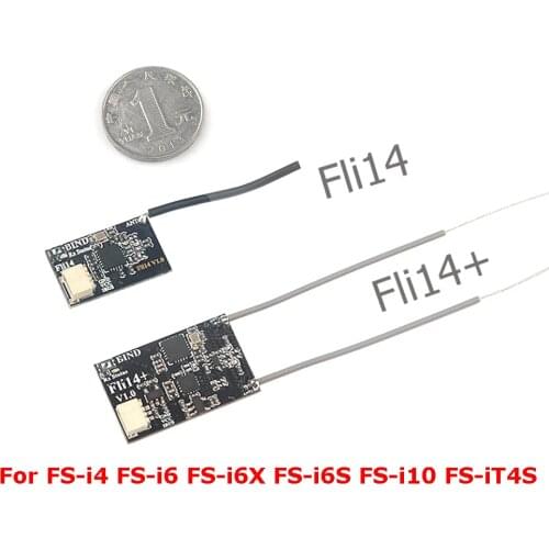 1.7g Fli14+ Fli14 Plus 14CH Mini Receiver Compatible Flysky AFHDS-2A with RSSI Output for FS-i6 i10 FS-i6x Turnigy I6S RC Drone