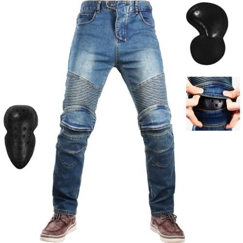 Fashionable 4 season motorcycle leisure pants off-road motorcycle outdoor riding jeans with protective equipment knee