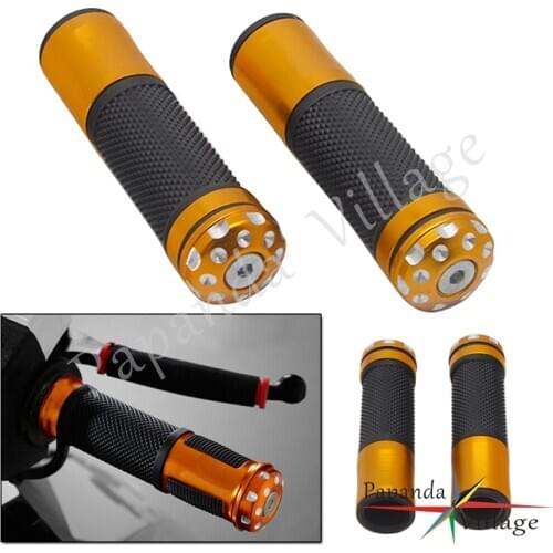 7/8" 22mm Motorcycle Hand Grips Aluminum Rubber Handlebar Gel For Harley Honda Triumph Cafe Racer Bobber Chopper