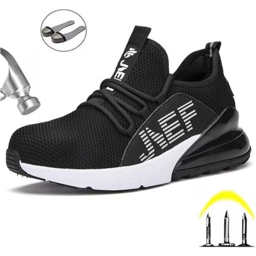 Summer Mens Casual Breathable Work Safety Shoes Indestructible Anti-smashing European Standard Steel Toe Protective Shoes