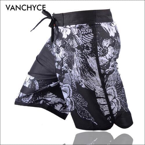 VANCHYCE Print Shorts Men Beach Shorts Men Bermuda Short Quick Dry Silver Mens Boardshorts Board Shorts Brand Swimwear Men