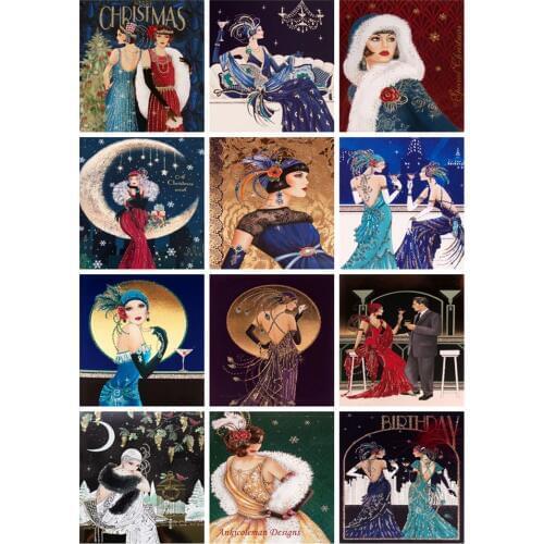 Embroidery Counted Cross Stitch Kits Needlework - Crafts 14 ct DMC Color DIY Arts Handmade Decor - Art Deco Lady Collection