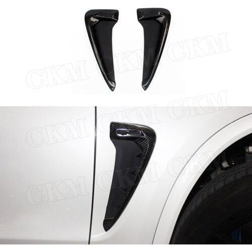 Carbon Fiber Front Fender Air Vent Cover Trims For BMW X Series X5 F15 X5M F85 2014-2018 Shark Gills Side Vent Winglet Sticker