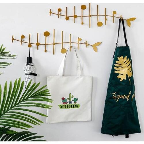 Wall Mounted Iron Decorative Shelf Nordic Golden Clothes Hat Hooks Porch Key Hanger Racks Door Entrance Hanging Decor Organizer