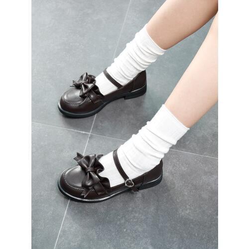 2019 New Japanese Style College Student Shoes w/Bowknot JK Uniform Shoes Girls Cosplay Lolita Shoes Platform Shoes Size 35-40