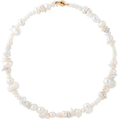 Women trendy irregular pearls necklace handmade classtic natural pearls jewelry gift for friend 2020 new choker Wholesale