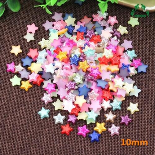 Nail Half Pearls for Nail Decoration 10mm 40pcs Nail Pearls abs Imitation star Pearls Flatback Pearls for Nail art Accessory