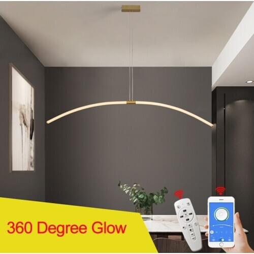 Gold Plated 360 Glow Modern Led Chandelier For Dining Living Kitchen Room L1080 L1300mm Pendant Chandeliers Fixtures