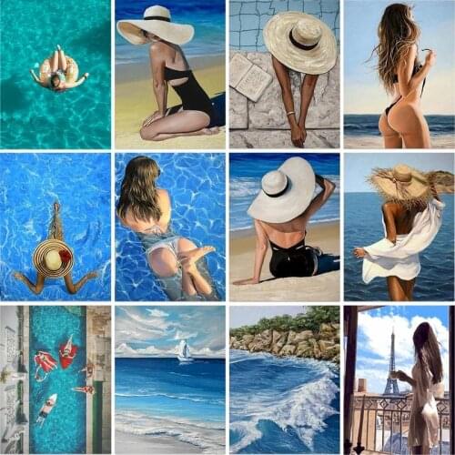 GATYZTORY 60x75cm Painting By Numbers Frameless Women Figure Paint By Numbers On Canvas DIY Number Painting Animals Home Decor