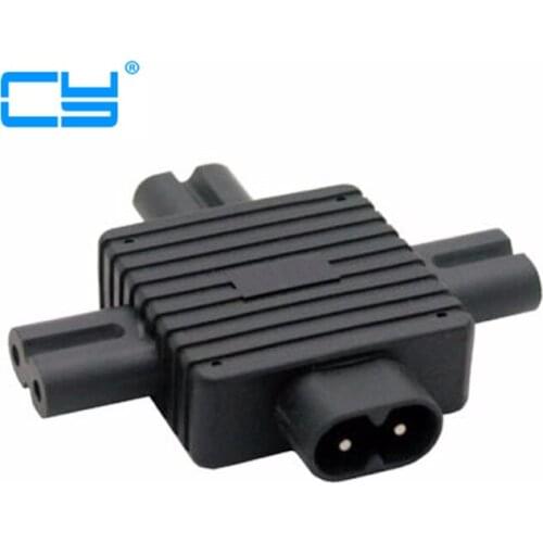 Cy IEC 320 IEC320 IEC Figure 8 C8 Male to 3X Female C7 plug Splitter Power connector for Power Supply 1 in 3 out Adapter