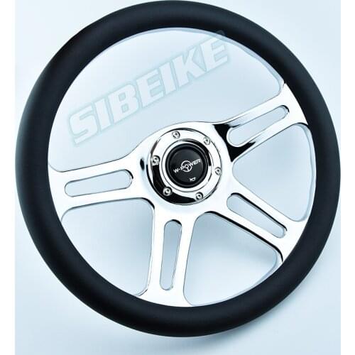 14inch/350mm Black Leather Car Modification Steering Wheel